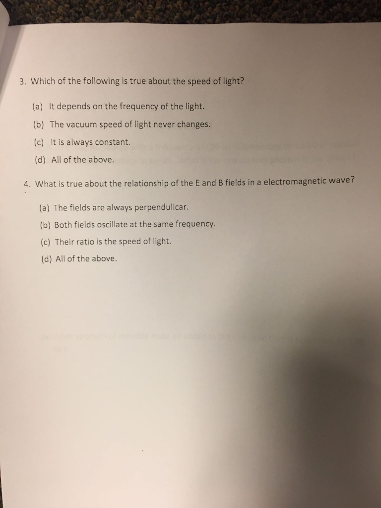 Solved Which of the following is true about the speed of