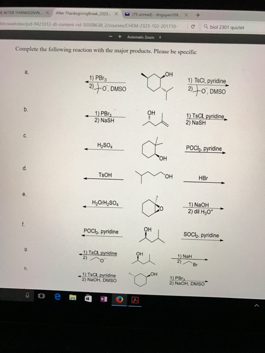 Solved Complete The Following Reaction With The Major | Chegg.com