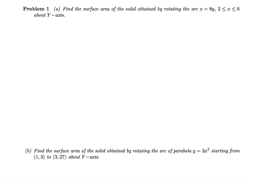 Solved (a) Find the surface area of the solid obtained by | Chegg.com