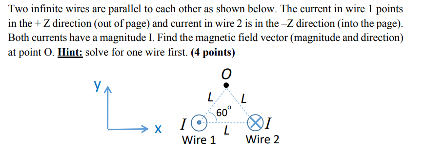 Solved Two Infinite Wires Are Parallel To Each Other As | Chegg.com