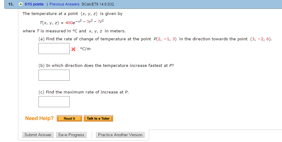 Solved The temperature at a point (x, y, z) is given by | Chegg.com