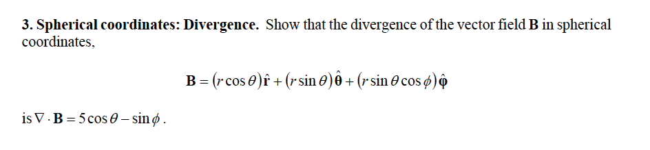 divergence of vector field in spherical coordinates