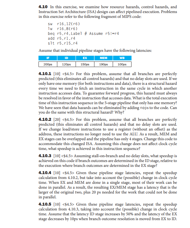 4.10 In this exercise, we examine how resource | Chegg.com