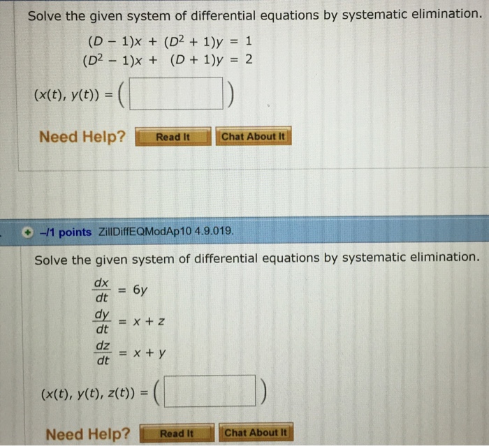 Solved Solve the given system of differential equation by
