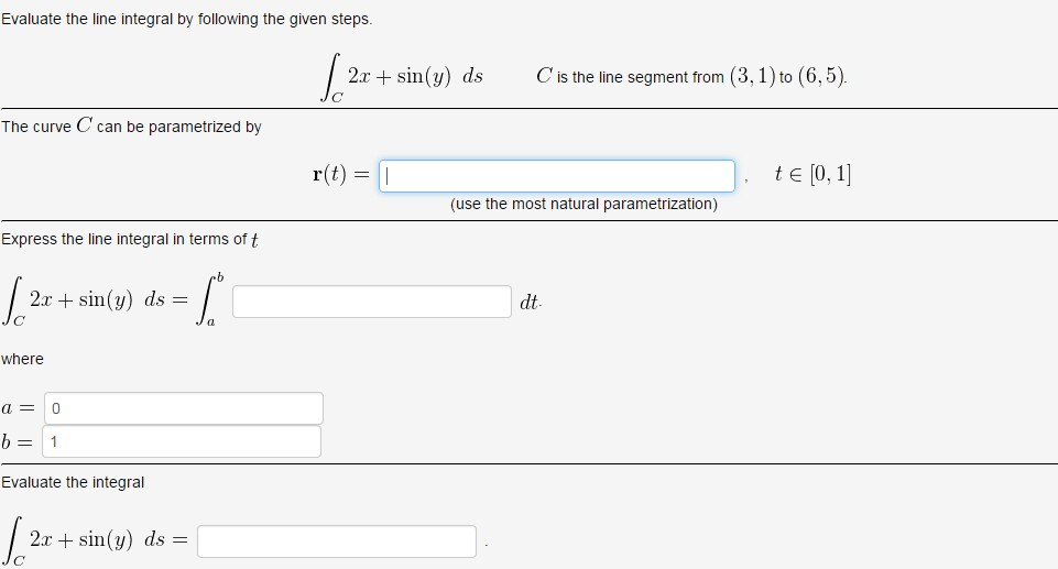 Solved Evaluate the line integral by following the given | Chegg.com