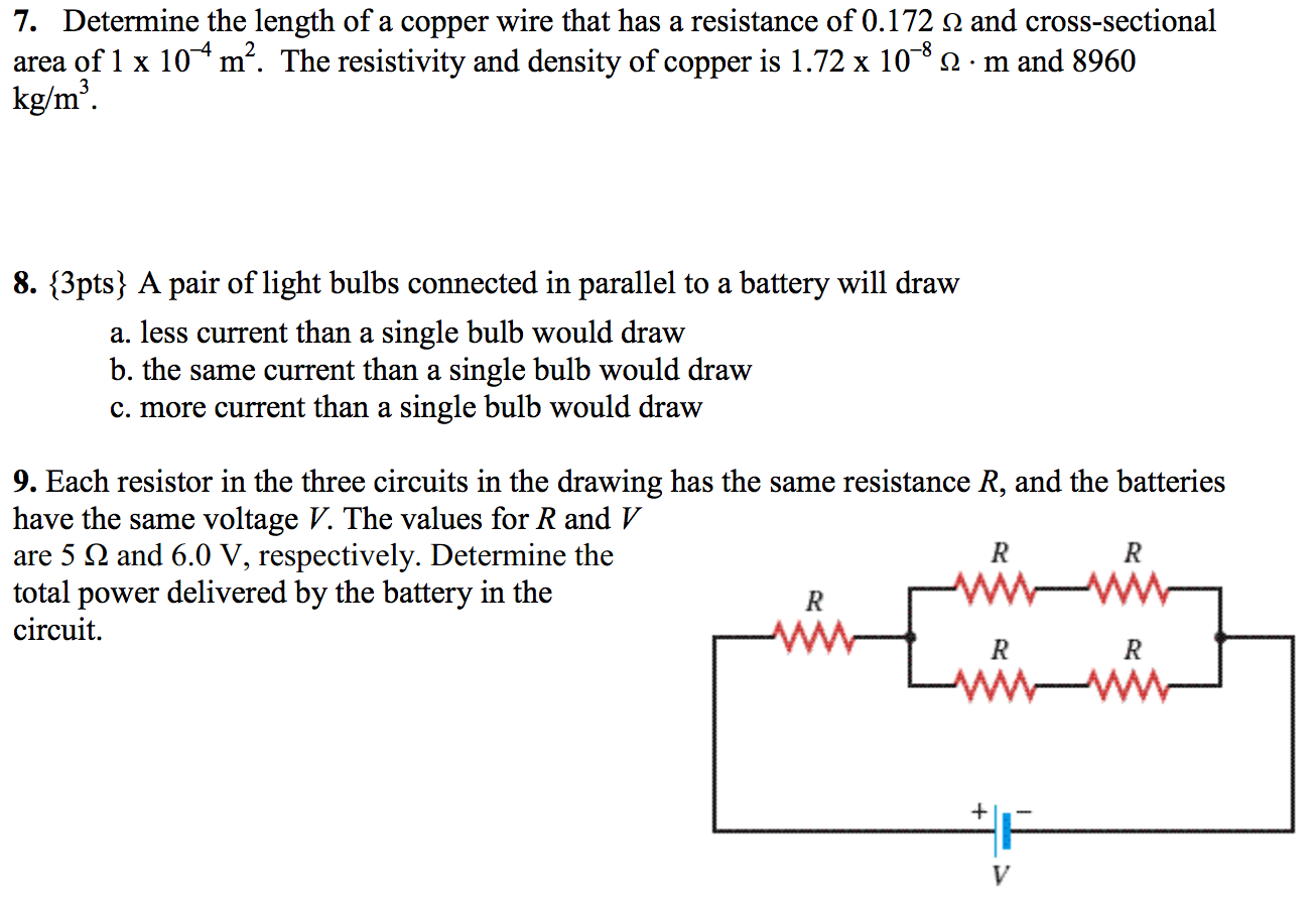 Solved Determine the length of a copper wire that has a