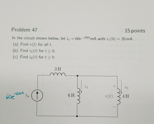 Solved Problem 47 15 points In the circuit shown below, let | Chegg.com