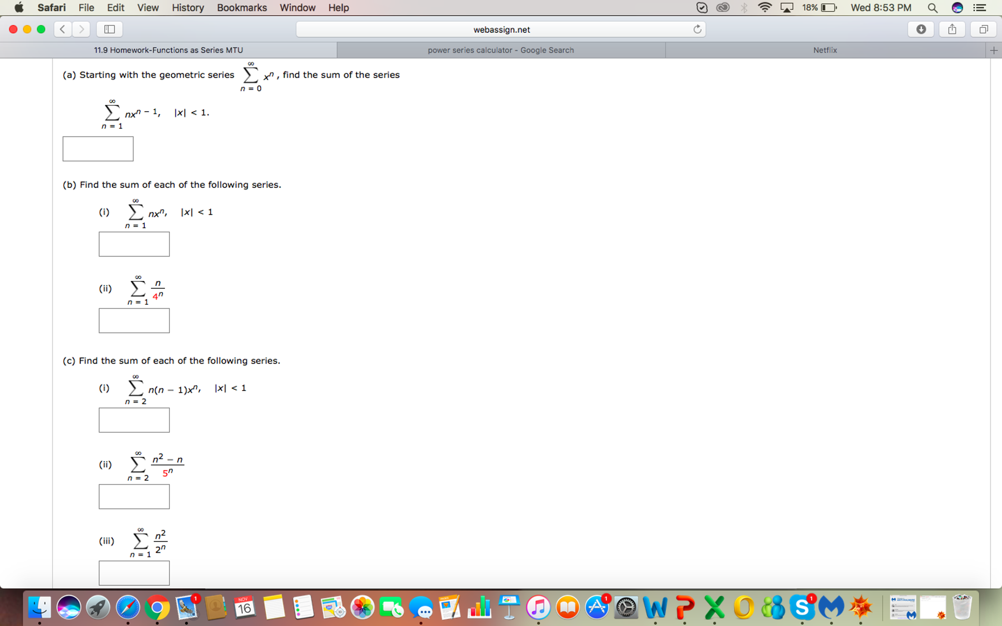 Solved Starting With The Geometric Series Sigma^infinity_n=0 | Chegg.com