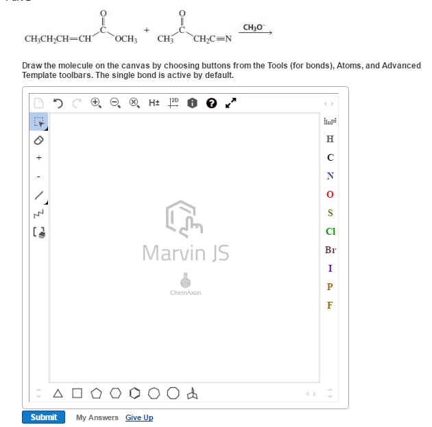 Solved Draw the molecule on the canvas by choosing buttons