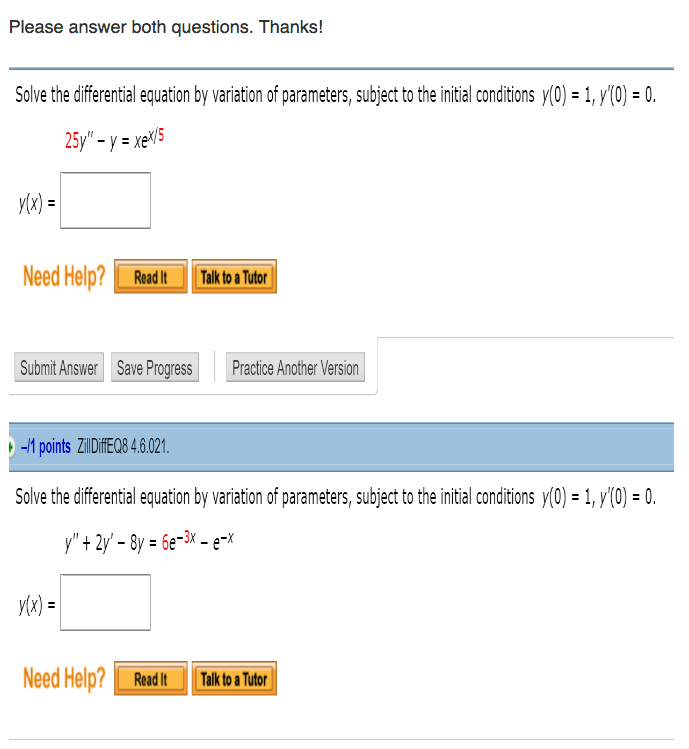 Solved Solve The Differential Equation By Variation Of | Chegg.com