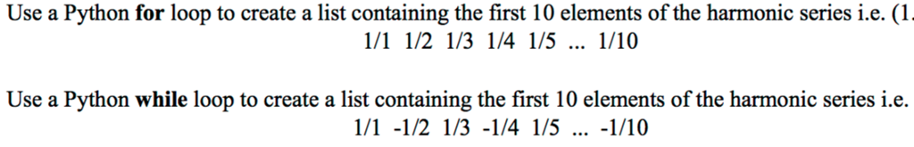 Solved Use a Python for loop to create a list containing the | Chegg.com