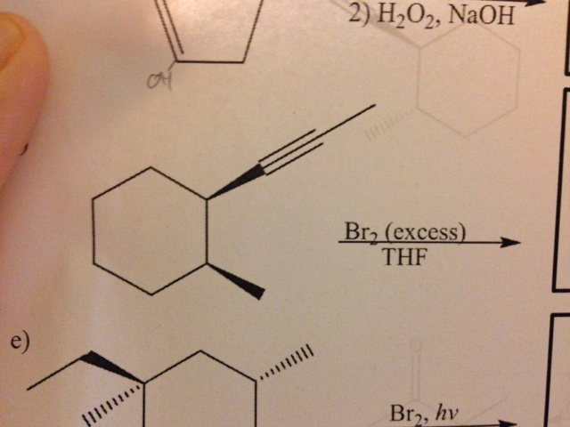 Solved 2) H2O2, NaOH Br (excess THF Bry, hv | Chegg.com