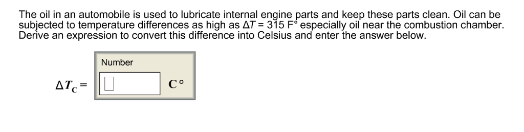 Solved The oil in an automobile is used to lubricate | Chegg.com