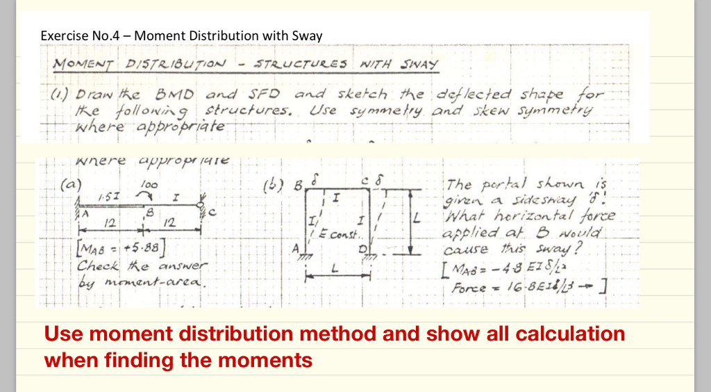 Solved Exercise No.4 Moment Distribution with Sway MOMENT