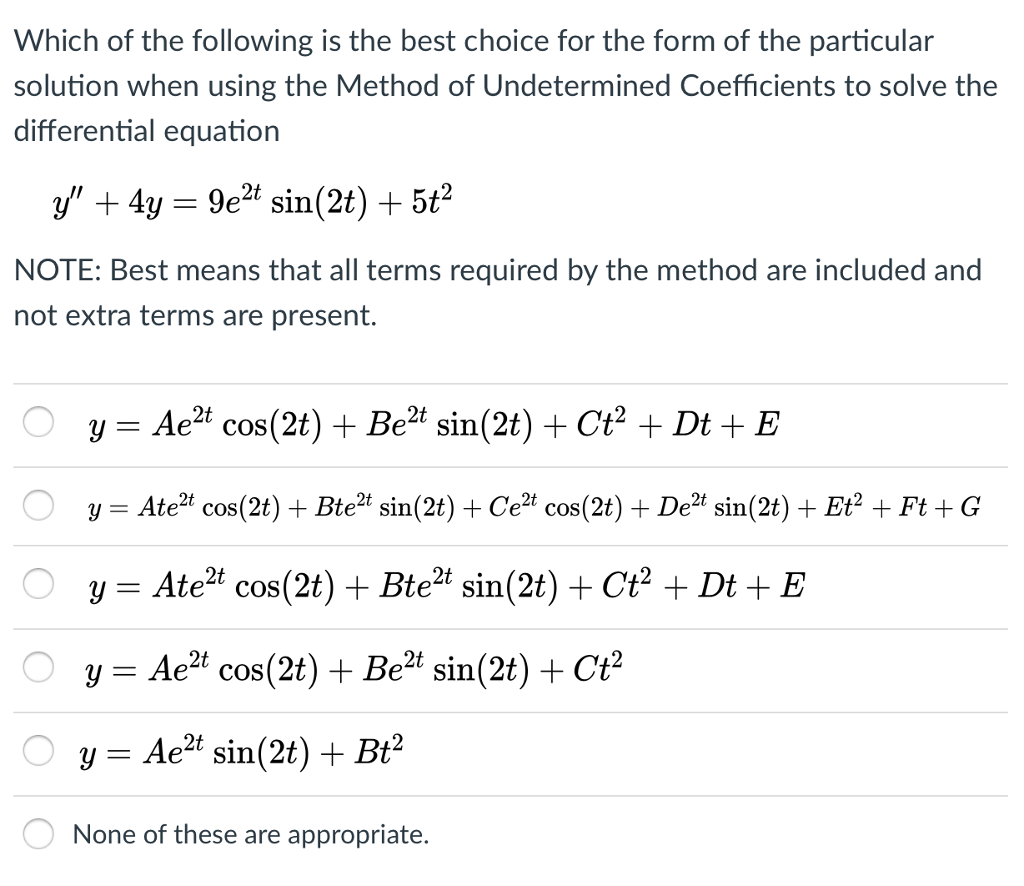 Solved Which of the following is the best choice for the | Chegg.com