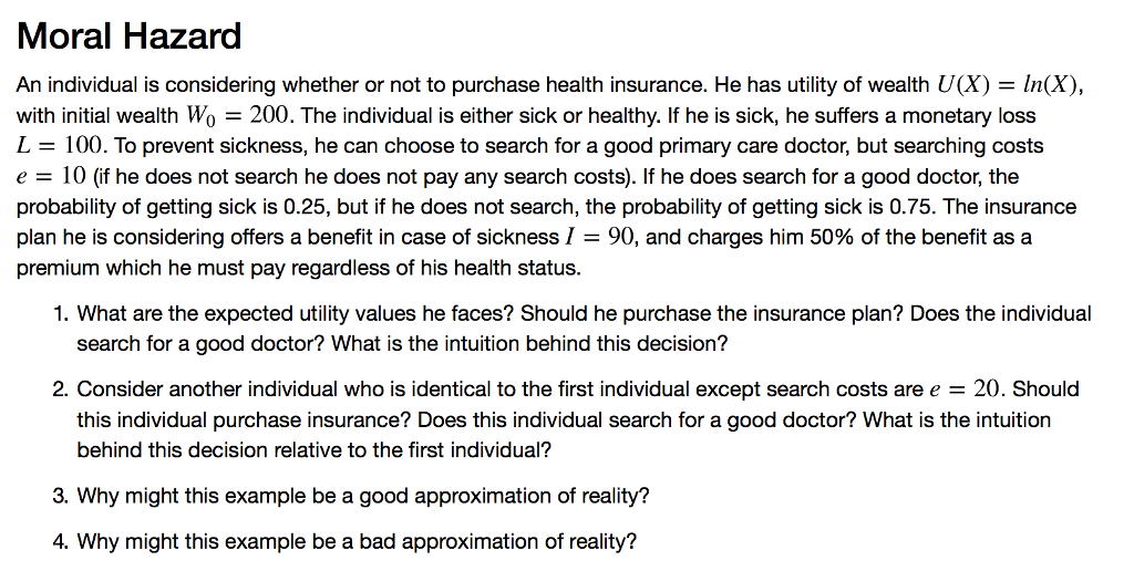 What Is Moral Hazard In Health Insurance