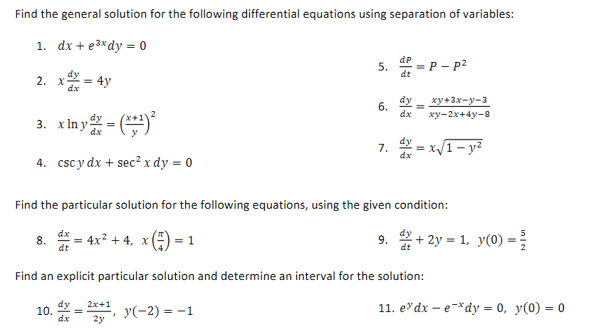 Solved Find the general solution for the following | Chegg.com