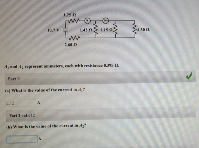Solved A_1 and A_2 represent ammeters, each with resistance