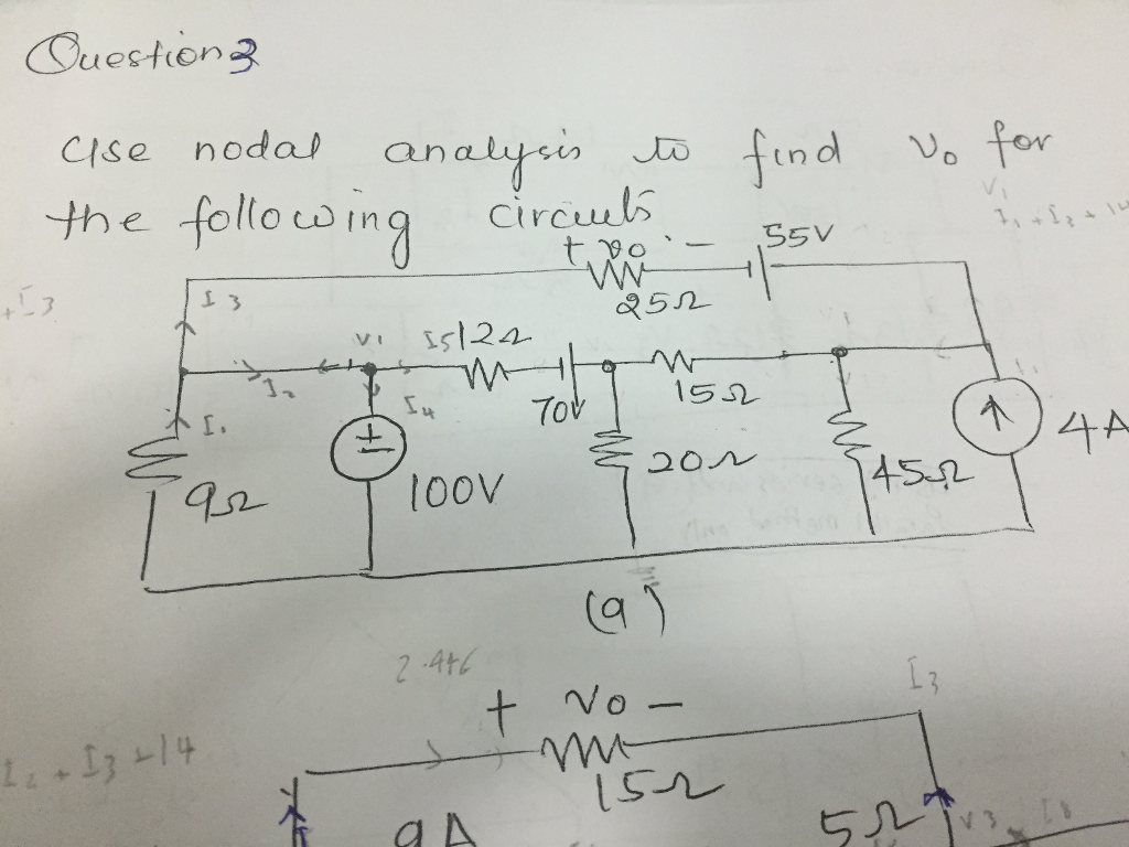 Solved Use nodal analysis to find V_o for the following | Chegg.com