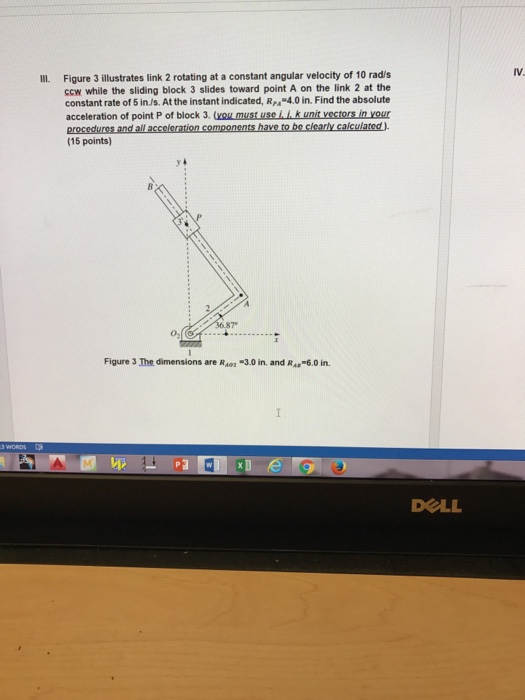 Solved Figure 3 Illustrates Link 2 Rotating At A Constant | Chegg.com