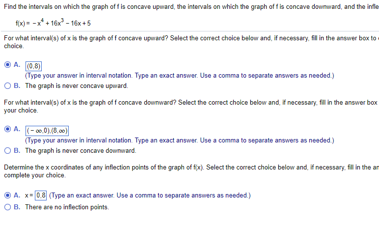 Solved Find the intervals on which the graph of f is concave | Chegg.com
