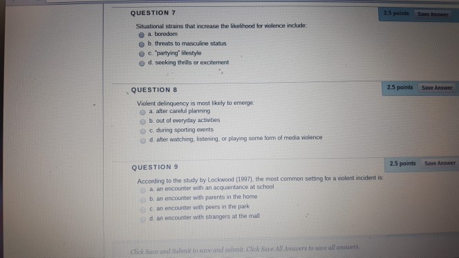 Solved QUESTION 7 5 paints Save Answ Situational strains | Chegg.com