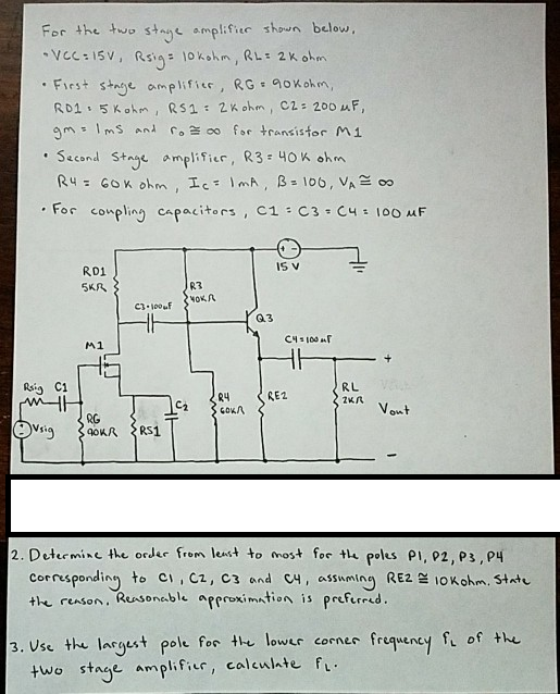 Solved Determine the order from least to most for the poles | Chegg.com