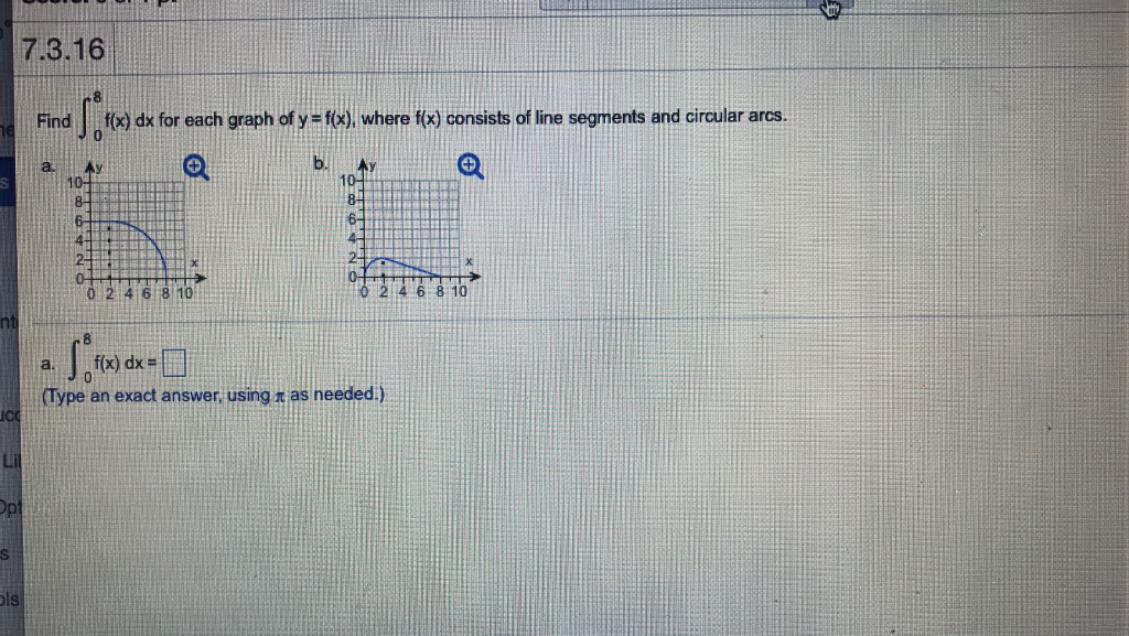 Solved Find integral^8_0 f(x) dx for each graph of y = f(x), | Chegg.com