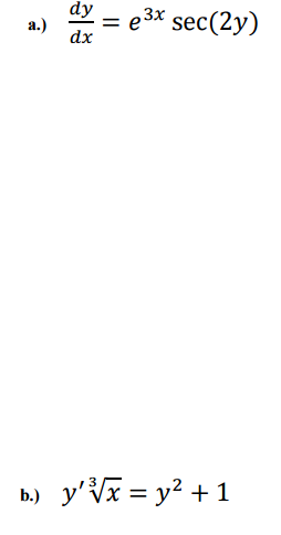 Solved Solve each differential equation using Separation of | Chegg.com