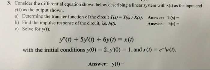 Solved 3. Consider the differential equation shown below | Chegg.com