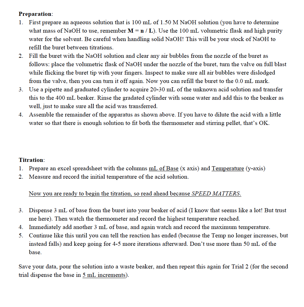Solved Thermometric Titration Supplies Digital thermometer