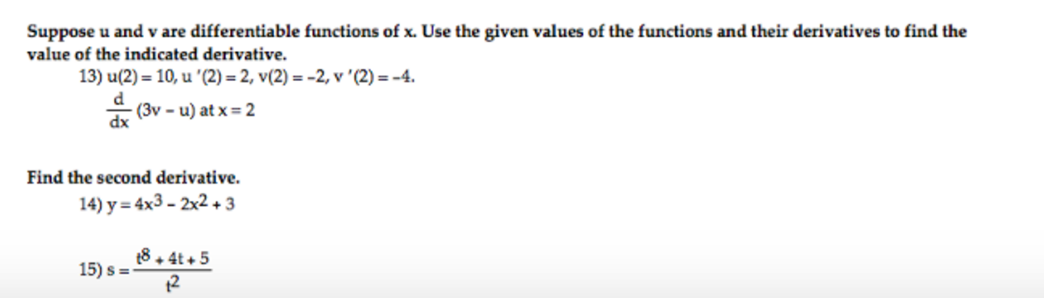 Solved Suppose u and v are differentiable functions of x. | Chegg.com