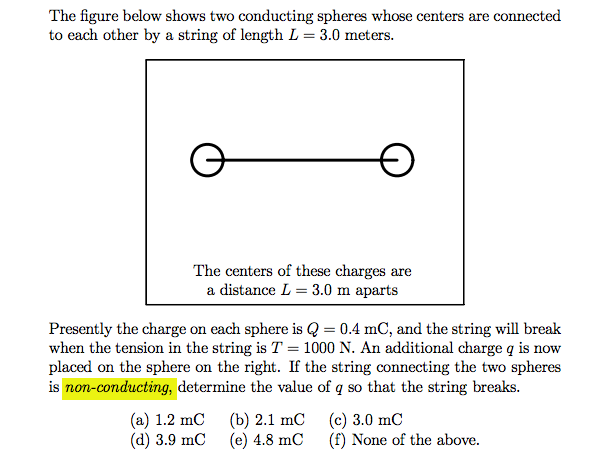 Solved The Figure Below Shows Two Conducting Spheres Whose | Chegg.com