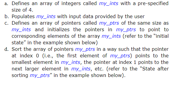 Solved a. Defines an array of integers called my_ints with a | Chegg.com