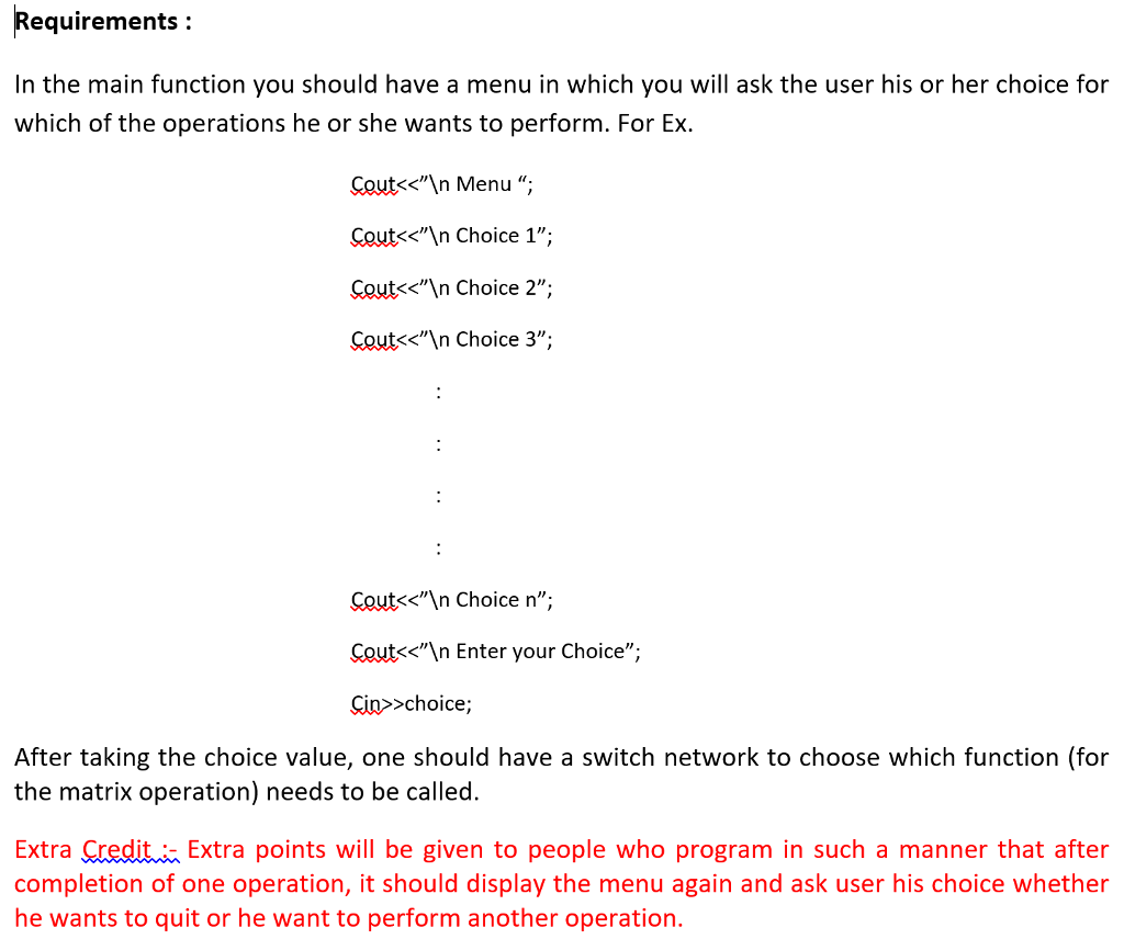 12.1 corrective assignment matrix operations