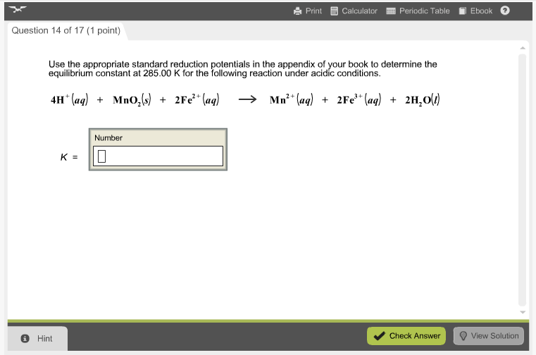 Solved Use the appropriate standard reduction potentials in