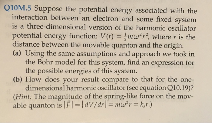 Solved Suppose The Potential Energy Associated With The | Chegg.com