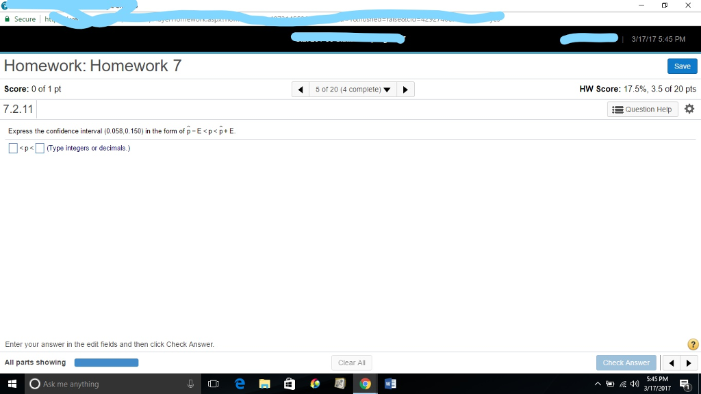 Solved Express the confidence interval (0.058, 0.150 in the | Chegg.com