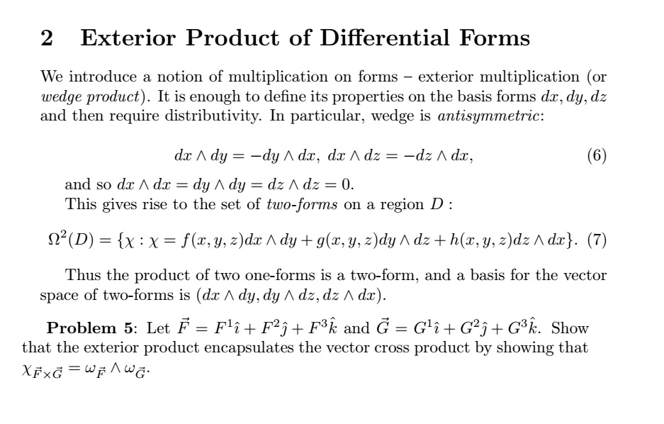 Solved 2 Exterior Product of Differential Forms We introduce