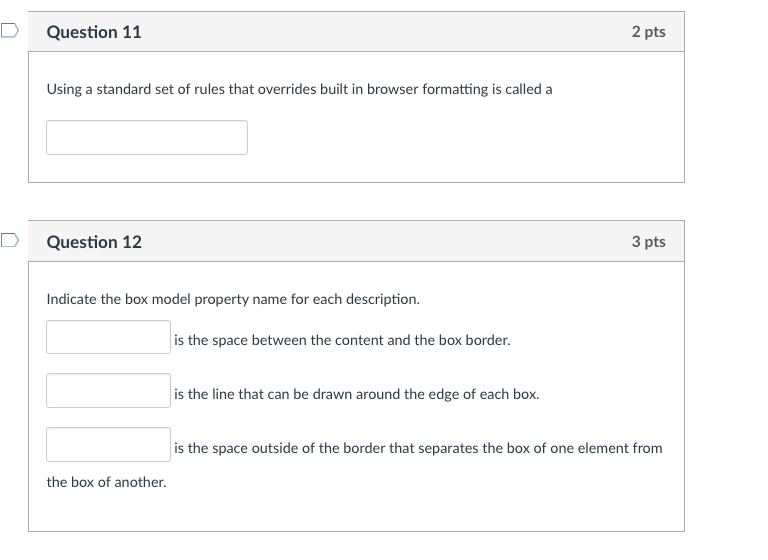 Solved D Question 11 2 pts Using a standard set of rules