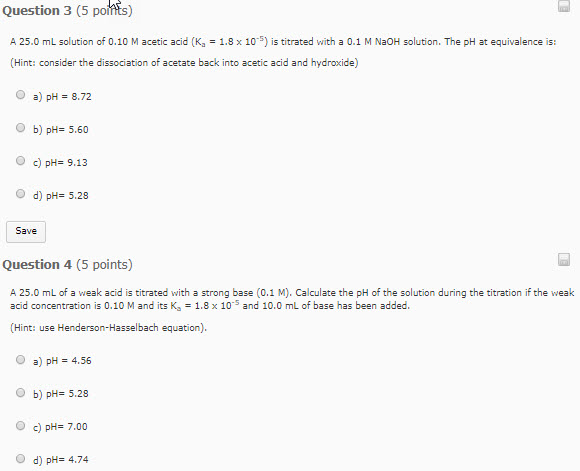 Solved Question 3 (5 poitts) A 25.0 mL solution of 0.10 M | Chegg.com