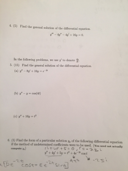 Solved Find the general solution of the differential | Chegg.com