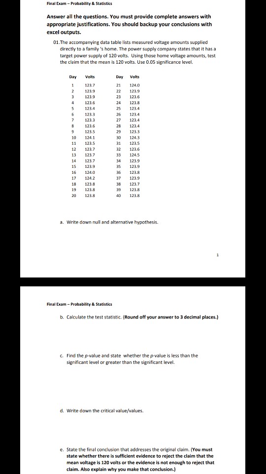 Statistics Questions And Answers Exams