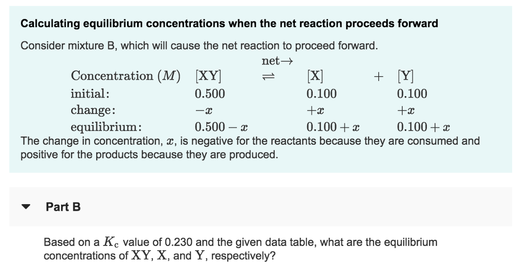 Solved Calculating Equilibrium Concentrations When The Net | Chegg.com