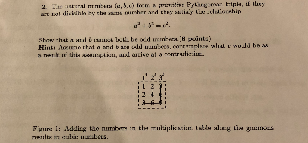 Solved 2. The natural numbers (a, b, c) form a primitive | Chegg.com