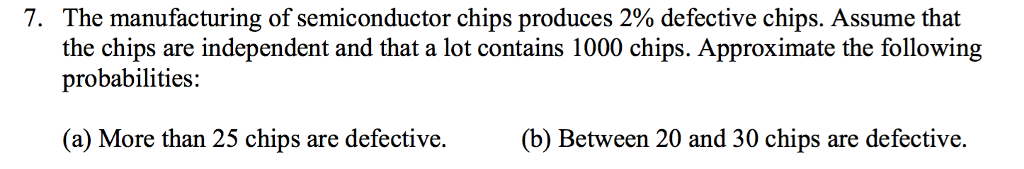 Solved The manufacturing of semiconductor chips produces 2% | Chegg.com
