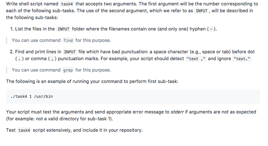 Write shell script named task4 that accepts two | Chegg.com