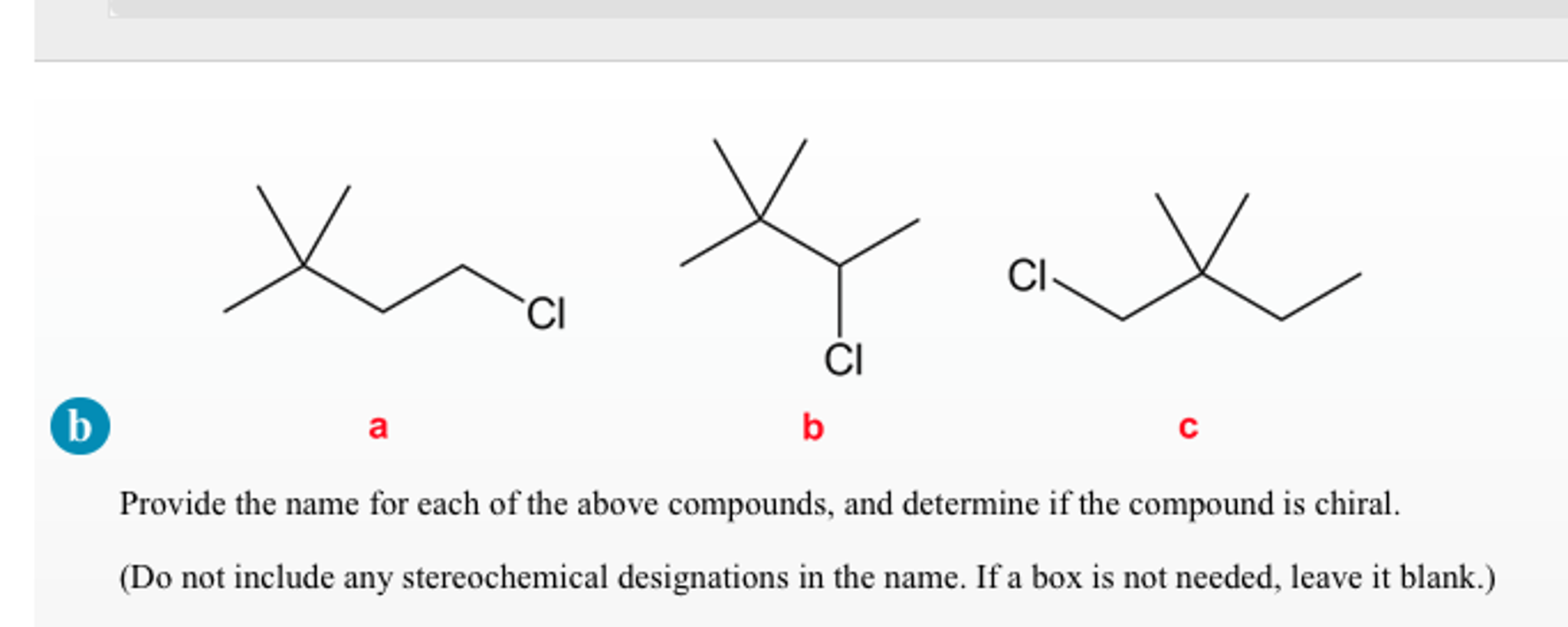 Solved Provide the name for each of the above compounds,