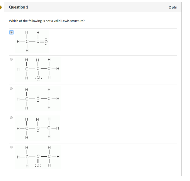 Solved Question 1 Which of the following is not a valid