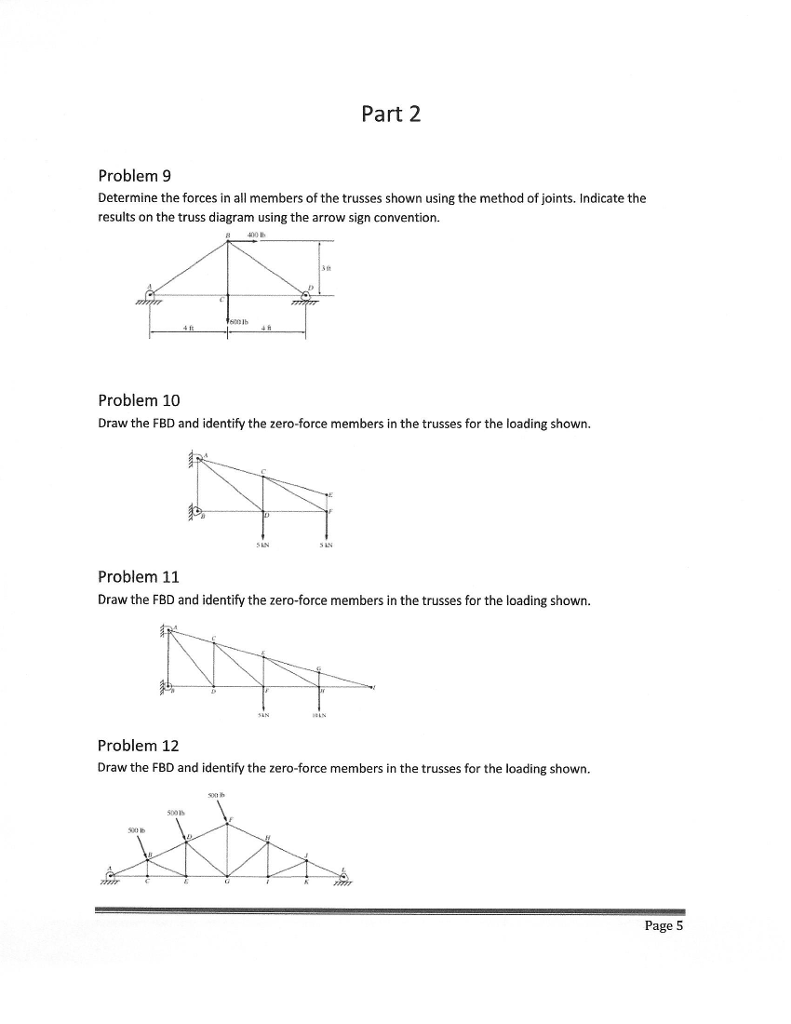 Solved Determine the forces in all members of the trusses | Chegg.com